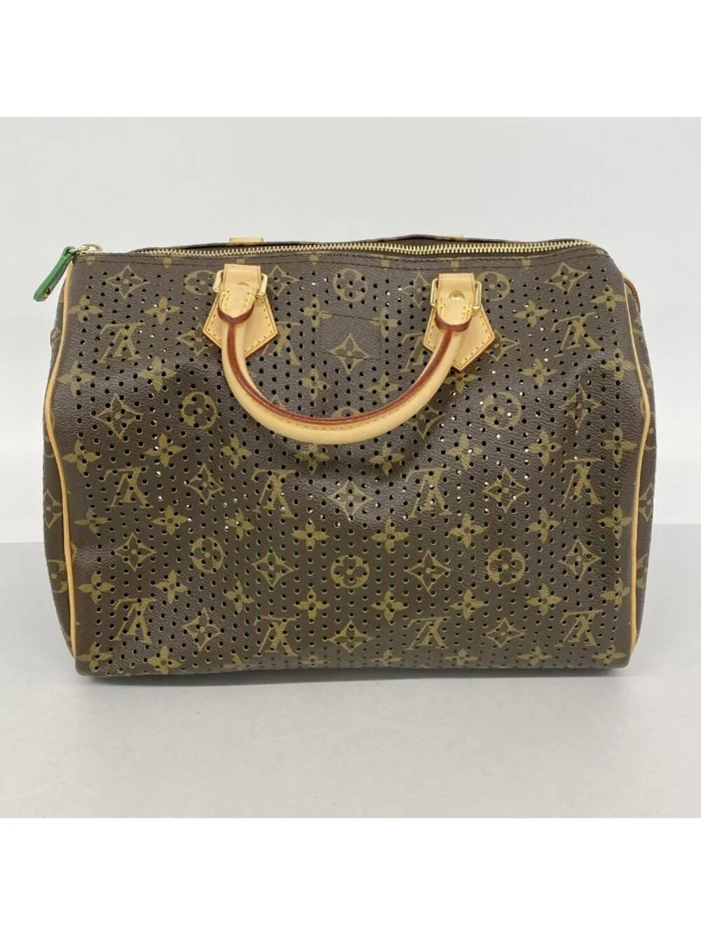 Louis Vuitton Handbag Monogram Perfo Speedy 30 Green Brown
